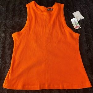 1. State Women’s Orange Sleeveless Ripped Top. Size Large